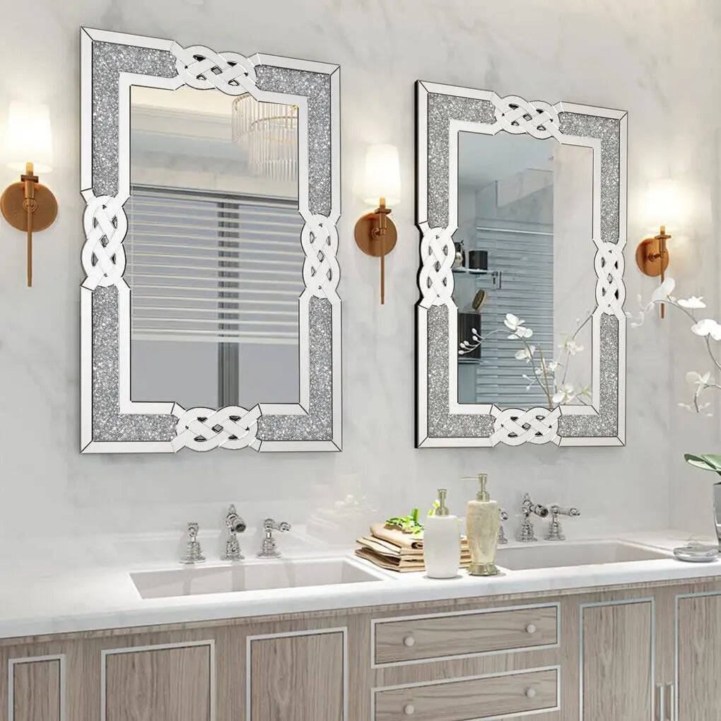 LUVODI Diamond Inlay Full Body Wall Mirror For Bathroom Vanity