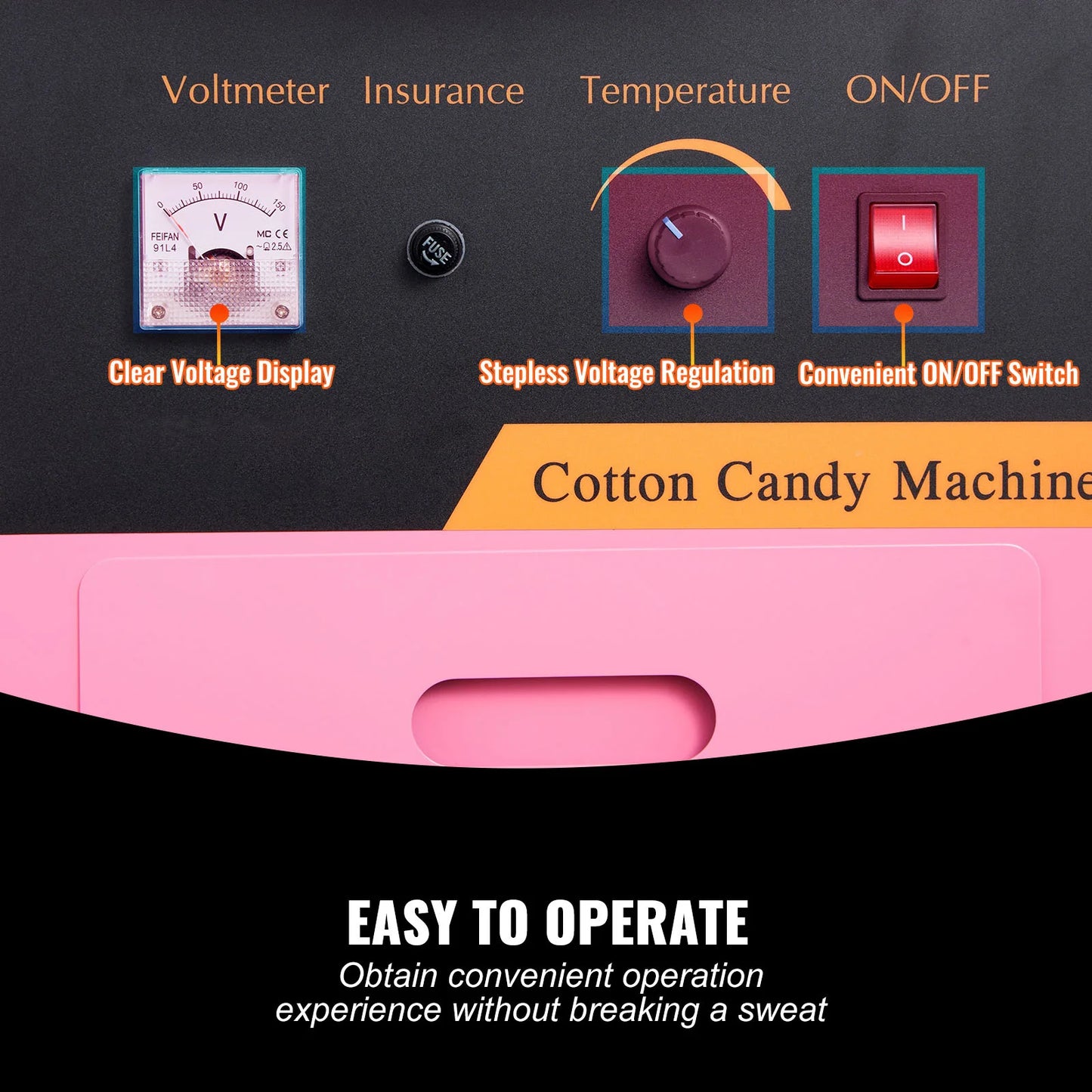 SucceBuy Electric Cotton Candy Machine Stainless Steel Bowl Floss Maker