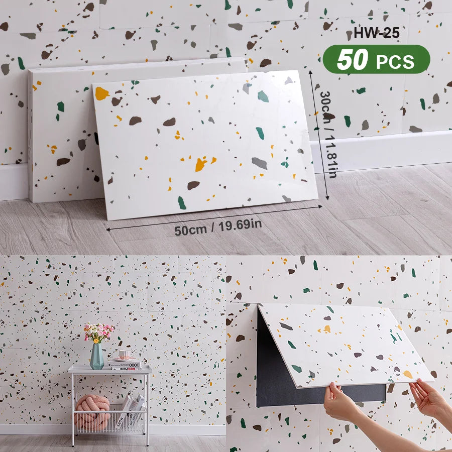 3D Self Adhesive Peel And Stick Wall Tiles Splashback 50pcs