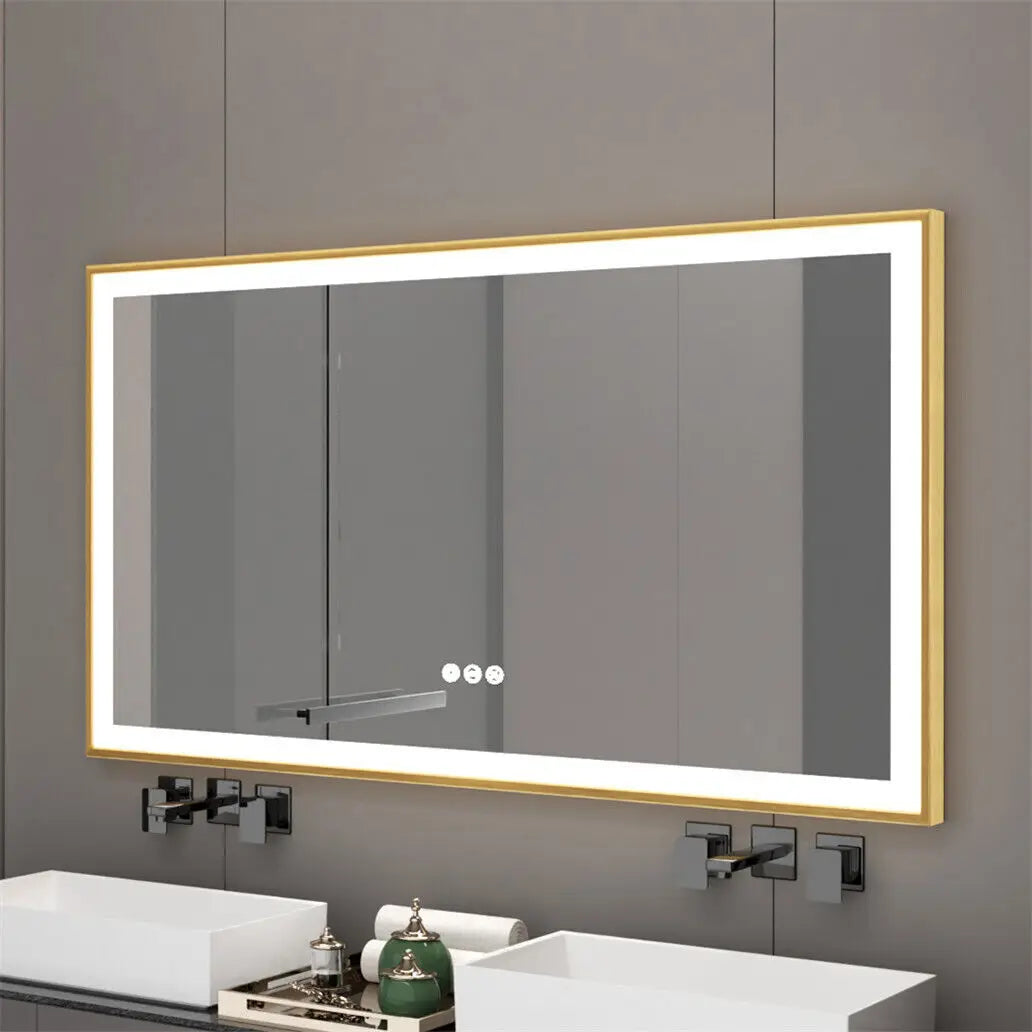 BORWART LED Bathroom Mirror With Anti Fog Dimmable Front Light