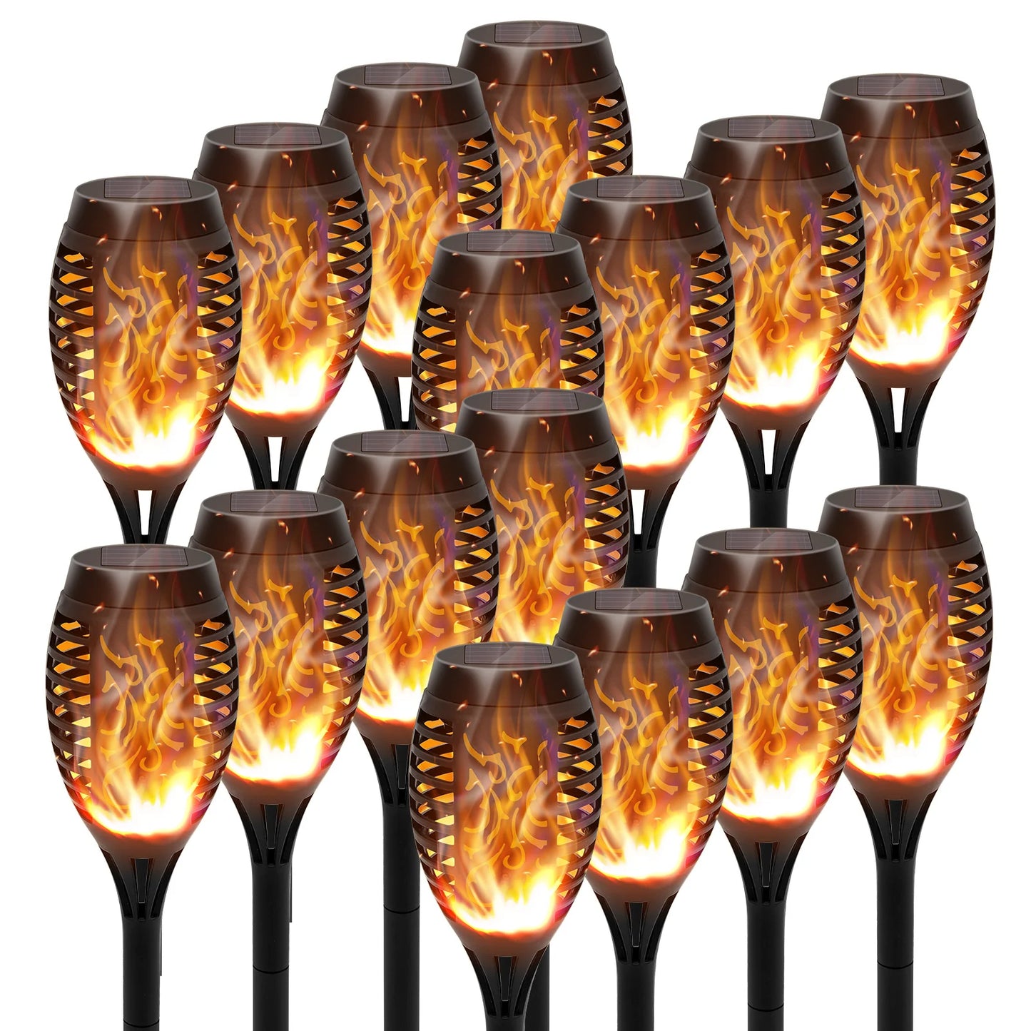 Solar LED Torch Lights Flickering Flame Waterproof Outdoor Pathway Garden