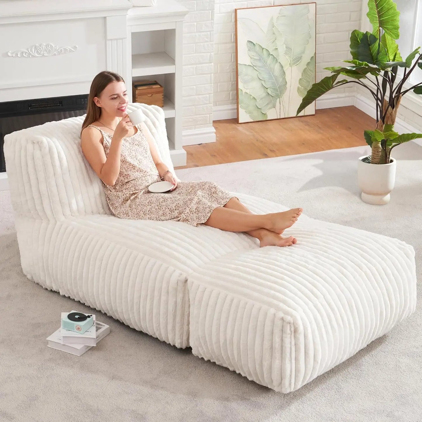 Bean Bag Lounger Chair With Memory Foam For Living Room
