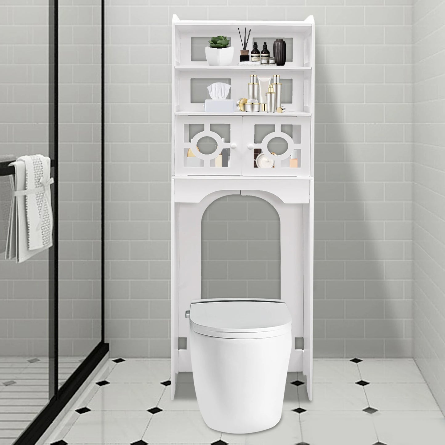 4 Tier Toilet Cabinet Space Saving Bathroom Organizer