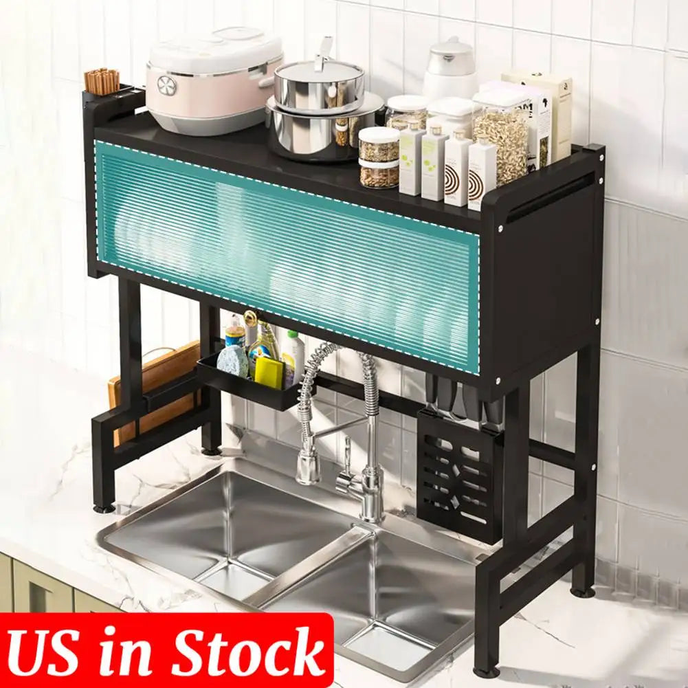 Shunmaii Kitchen Drain Shelf 3-Tier Over Sink Dish Rack Cover