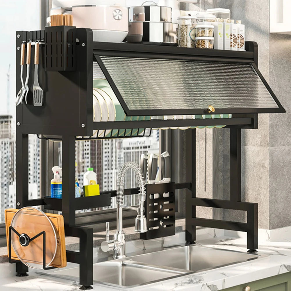Shunmaii Kitchen Drain Shelf 3-Tier Over Sink Dish Rack Cover