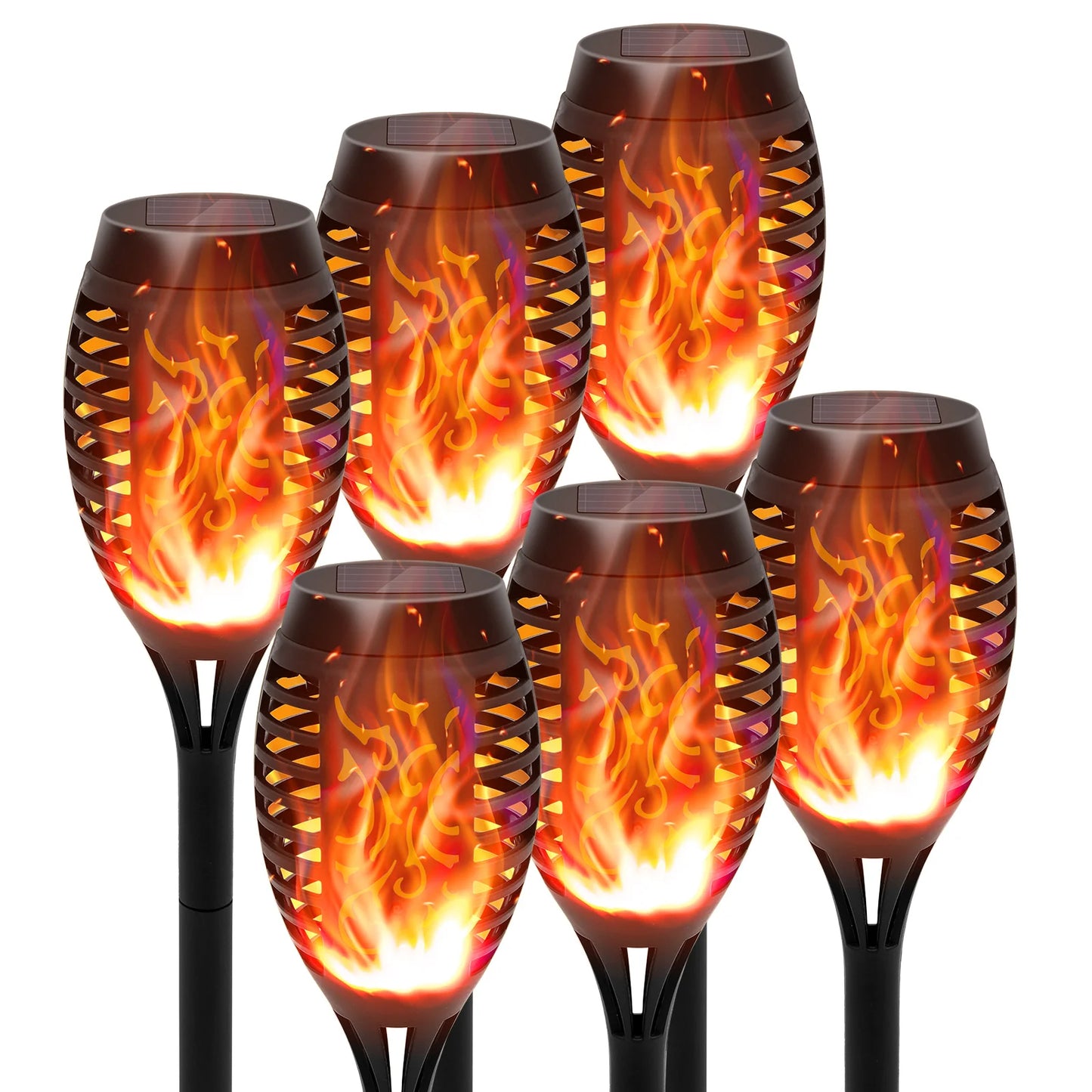 Solar LED Torch Lights Flickering Flame Waterproof Outdoor Pathway Garden