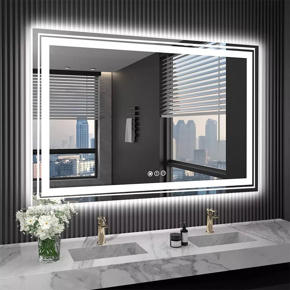Wisfor LED Backlit Vanity Mirror With Dimmable Front Lighting