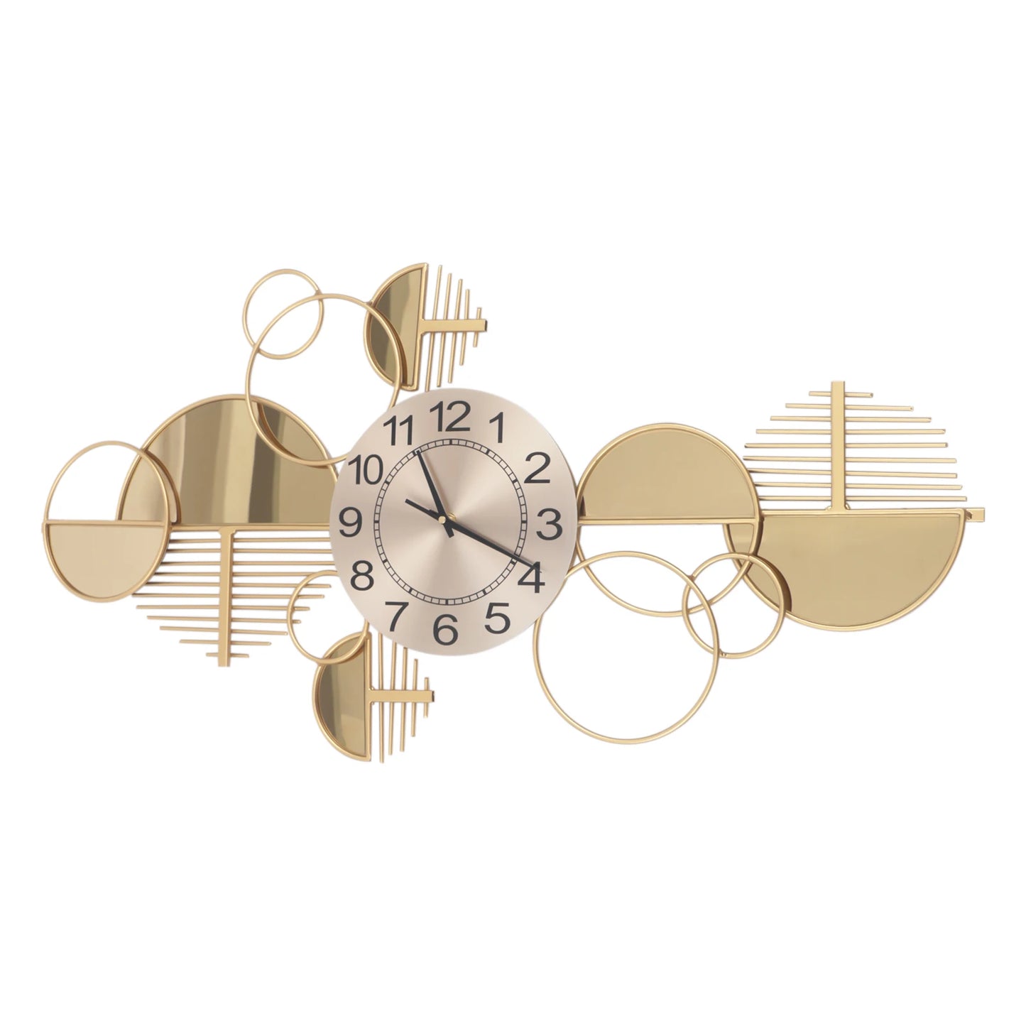 Creative Modern Metal Wall Clock Battery Operated Silent Minimalist Decorative