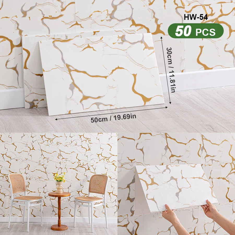 3D Self Adhesive Peel And Stick Wall Tiles Splashback 50pcs