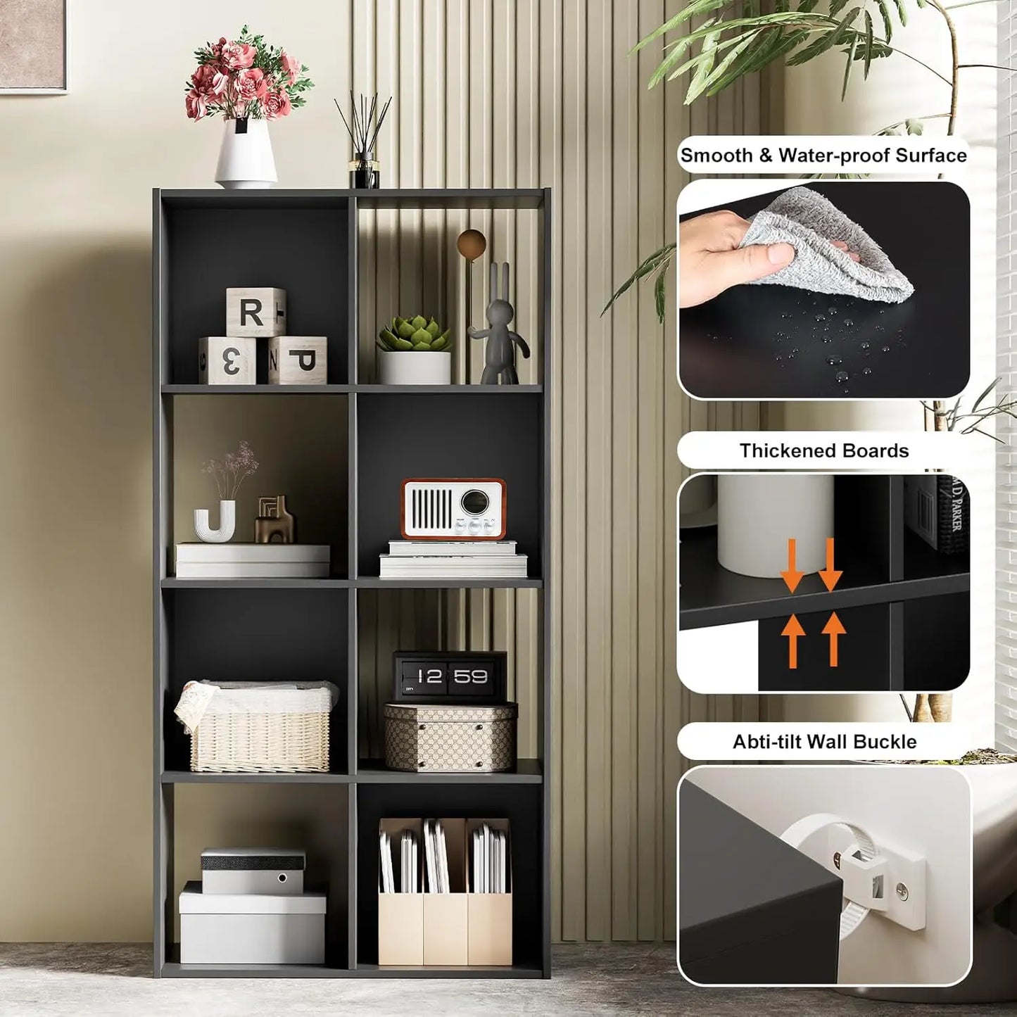 XMSJ 8 Cube Storage Organizer Open Cube Bookshelf Living Room
