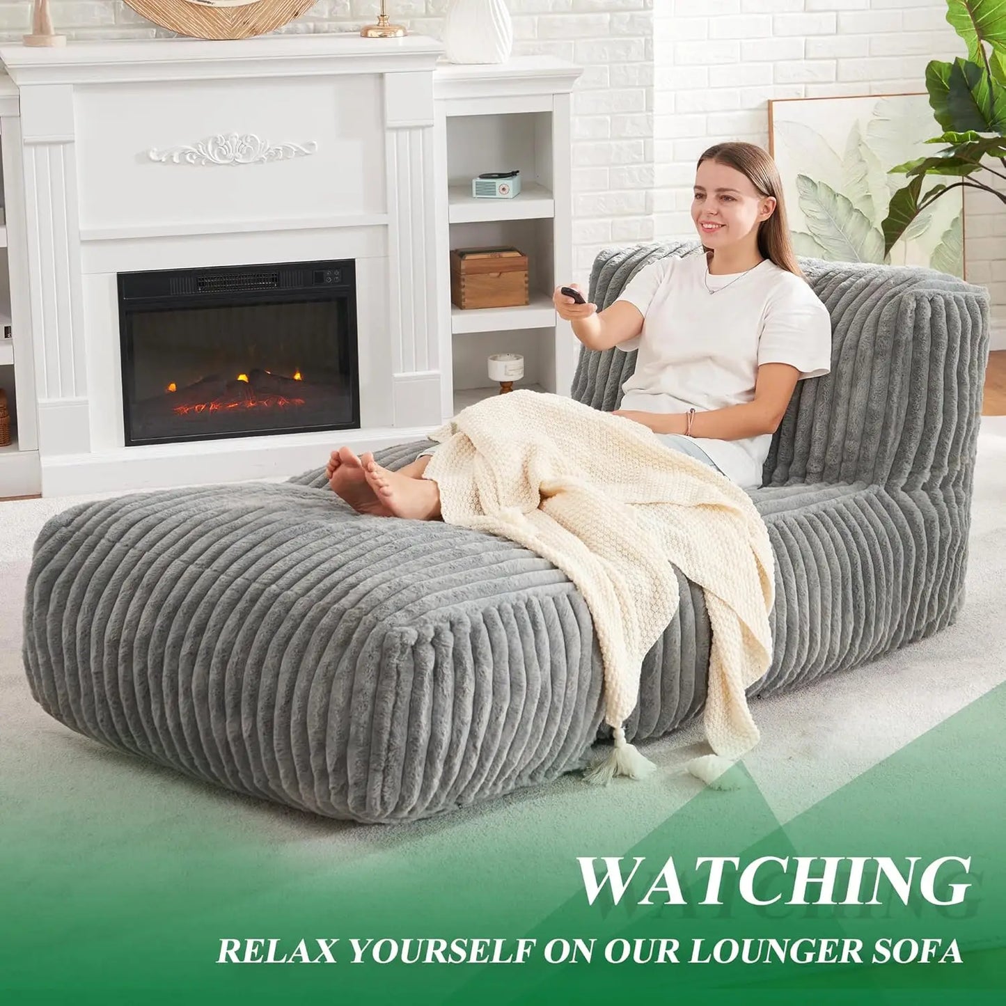 Bean Bag Lounger Chair With Memory Foam For Living Room