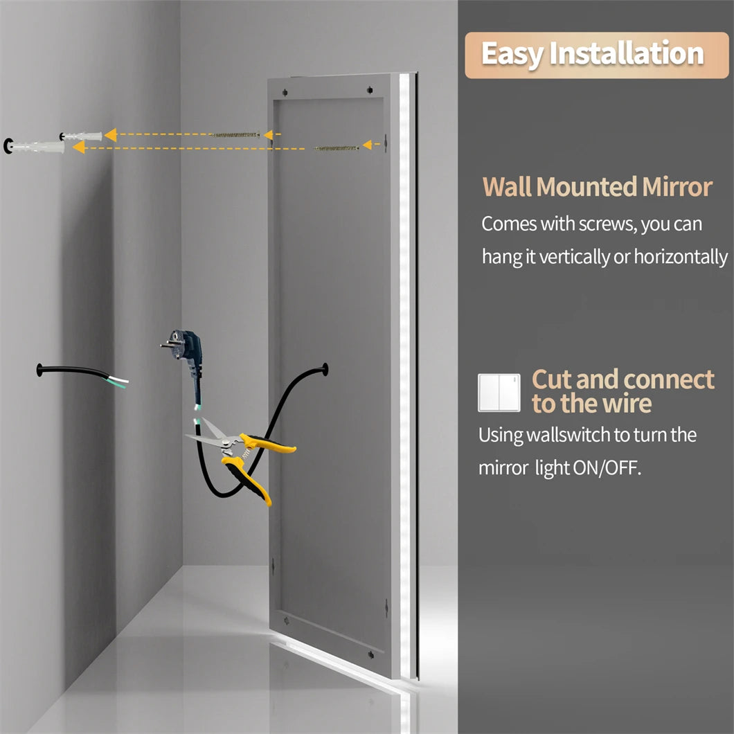 Borwart LED Magnifying Bathroom Mirror With Smart Touch Backlit Demisting