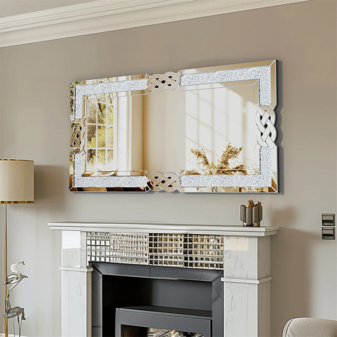 LUVODI Diamond Inlay Full Body Wall Mirror For Bathroom Vanity