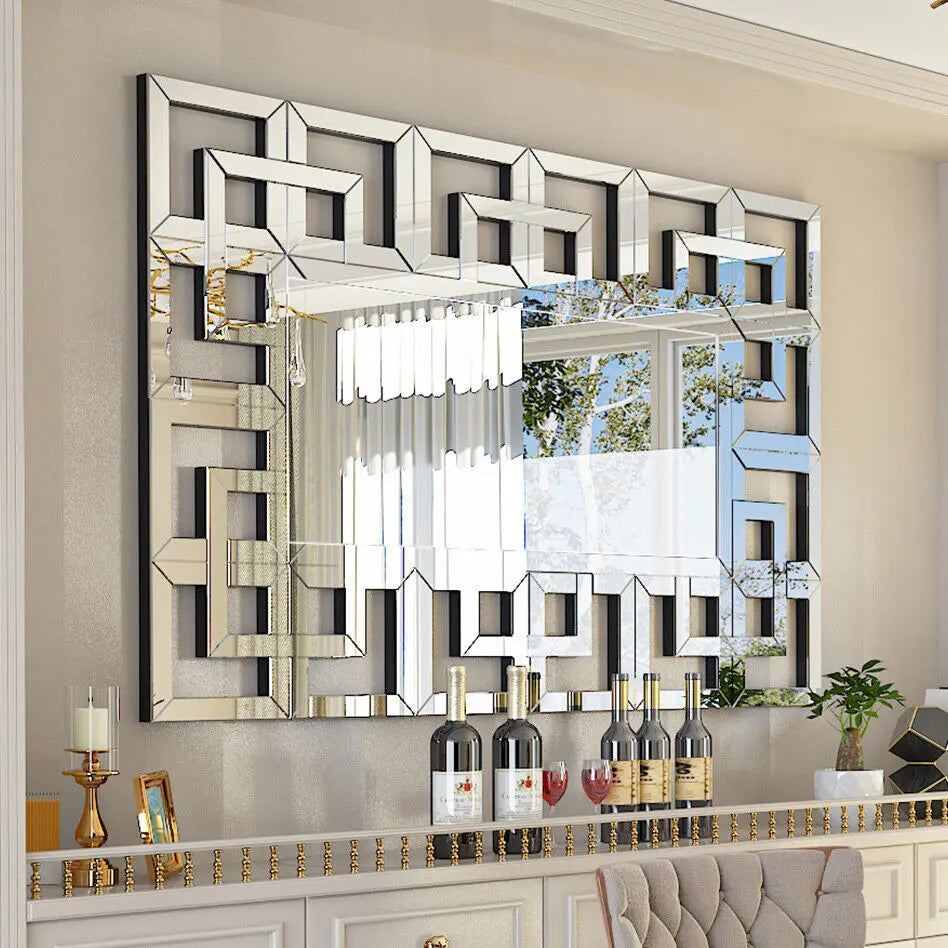 BORWART Grecian Venetian Frame Wall Mirror Rectangular Edge Modern Decor