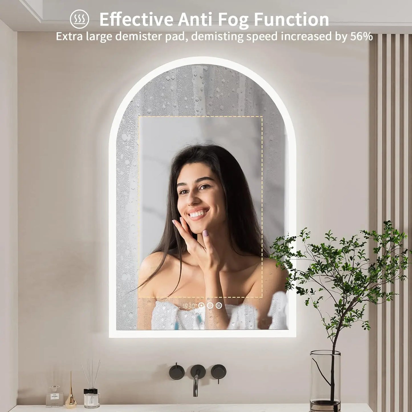 Wisfor Backlit Smart LED Bathroom Mirror Anti Fog CRI95