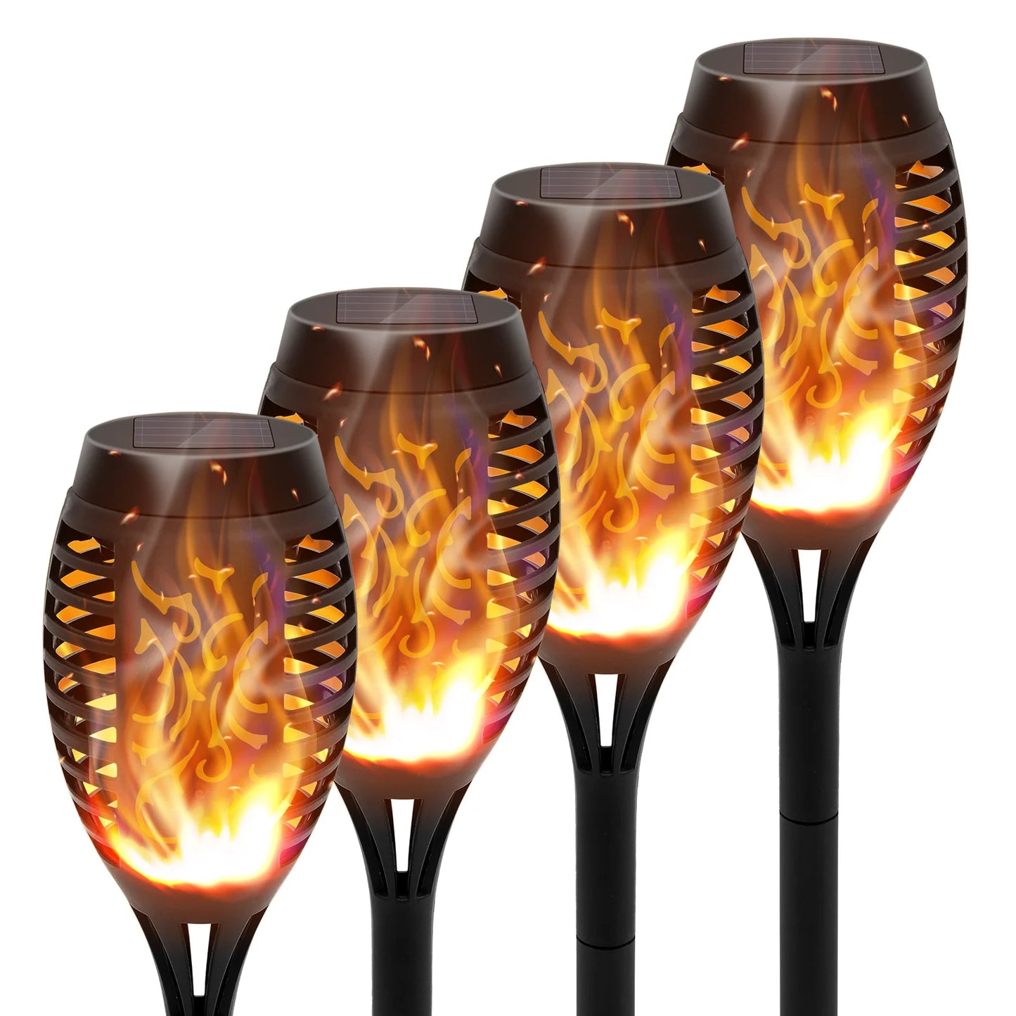 Solar LED Torch Lights Flickering Flame Waterproof Outdoor Pathway Garden
